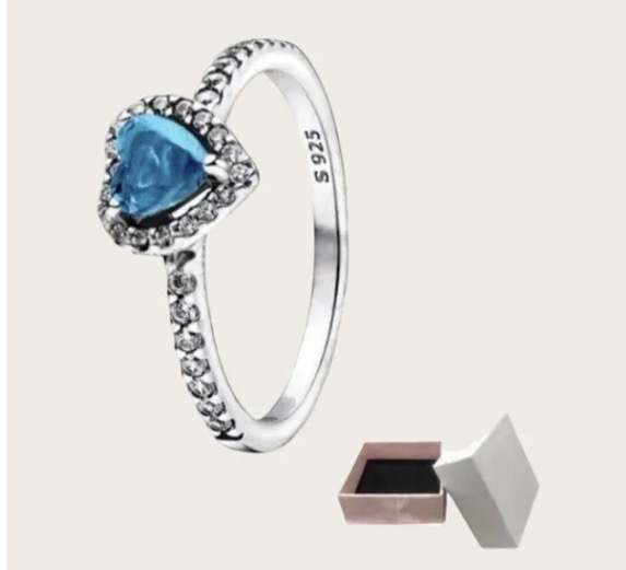 Silver Blue Heart Halo