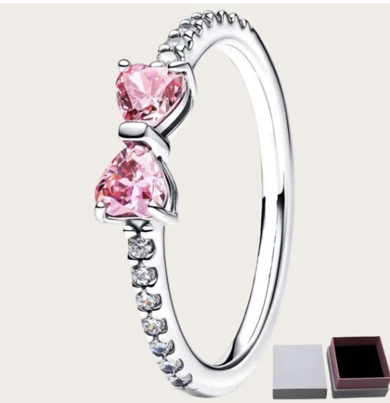 Silver Pink Bow