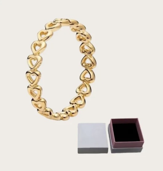 Gold Linked Hearts Band