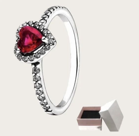 Silver Red Heart Halo