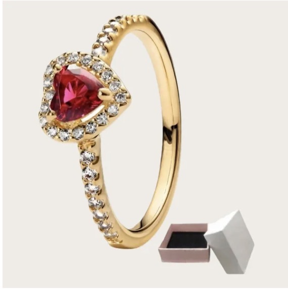 Gold Red Heart Halo